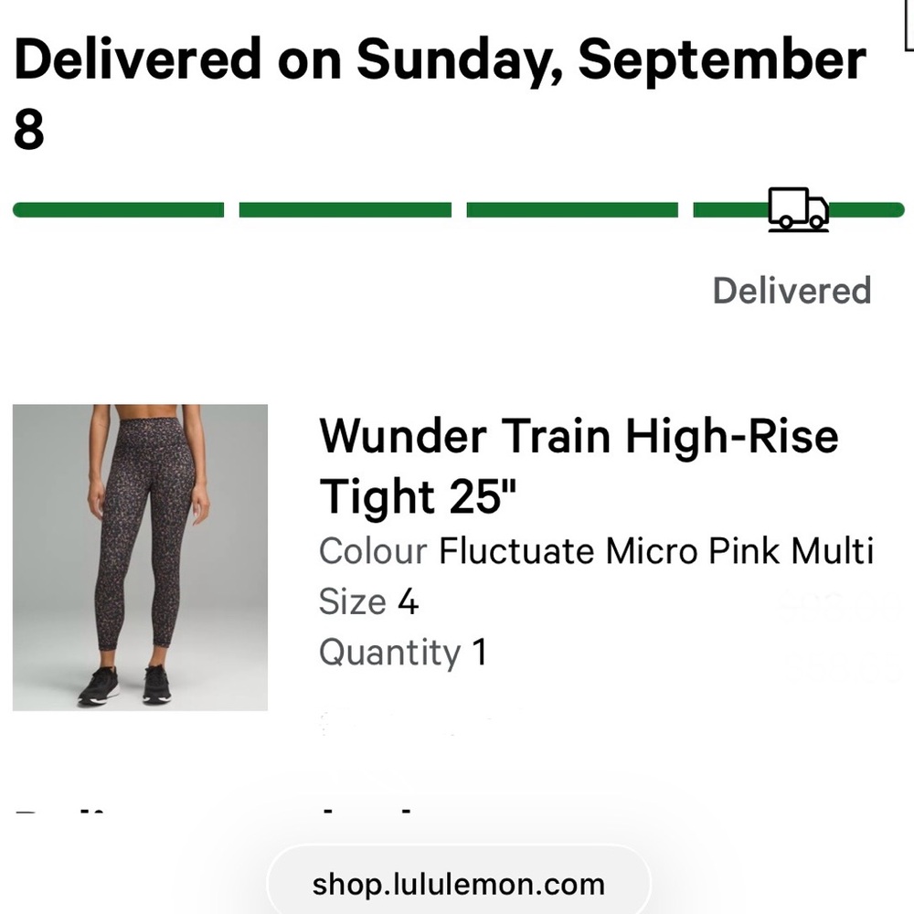 Lululemon wunder train high rise tight 25” in fluctuate micro pink multi - Picture 6 of 6